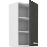 Meuble haut 1 porte battante - Gris mat - L 40 x P 31,6 x 72 cm - LASSEN Mamm