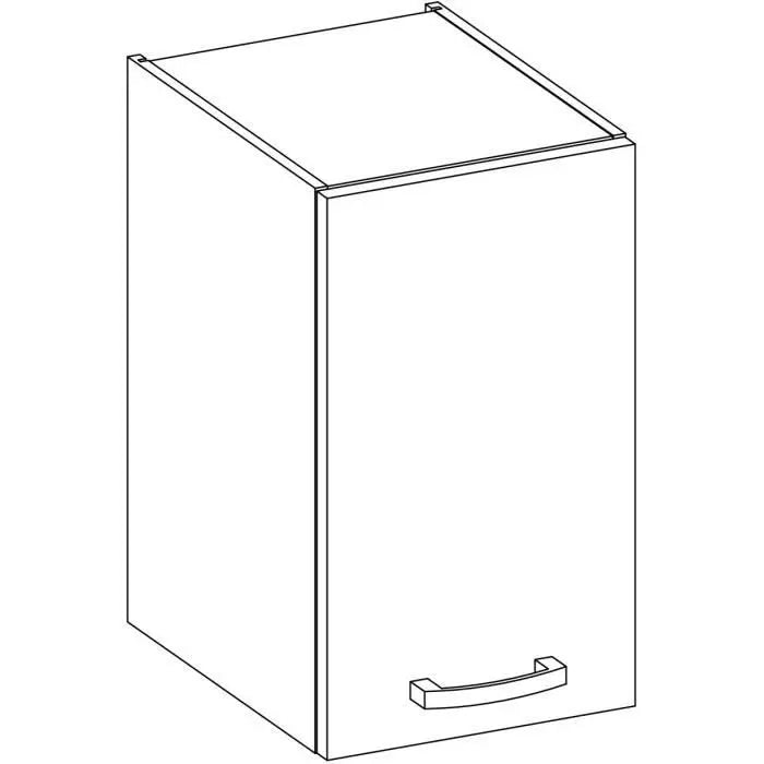 Meuble haut 1 porte battante - Gris mat - L 40 x P 31,6 x 72 cm - LASSEN Mamm