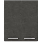 Meuble haut portes battantes - Gris mat - L 60 cm x P 31,6 x H 72 cm - LASSEN Mamm