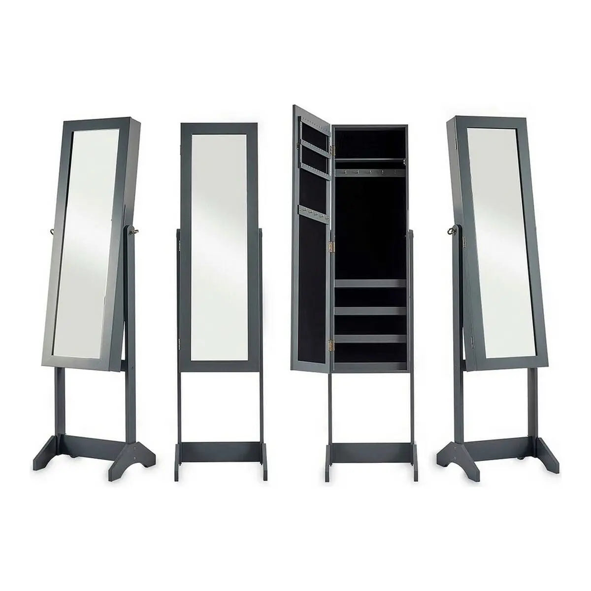Miroir Porte-bijoux Gris Bois MDF (36 x 140 x 36,5 cm) Mamm