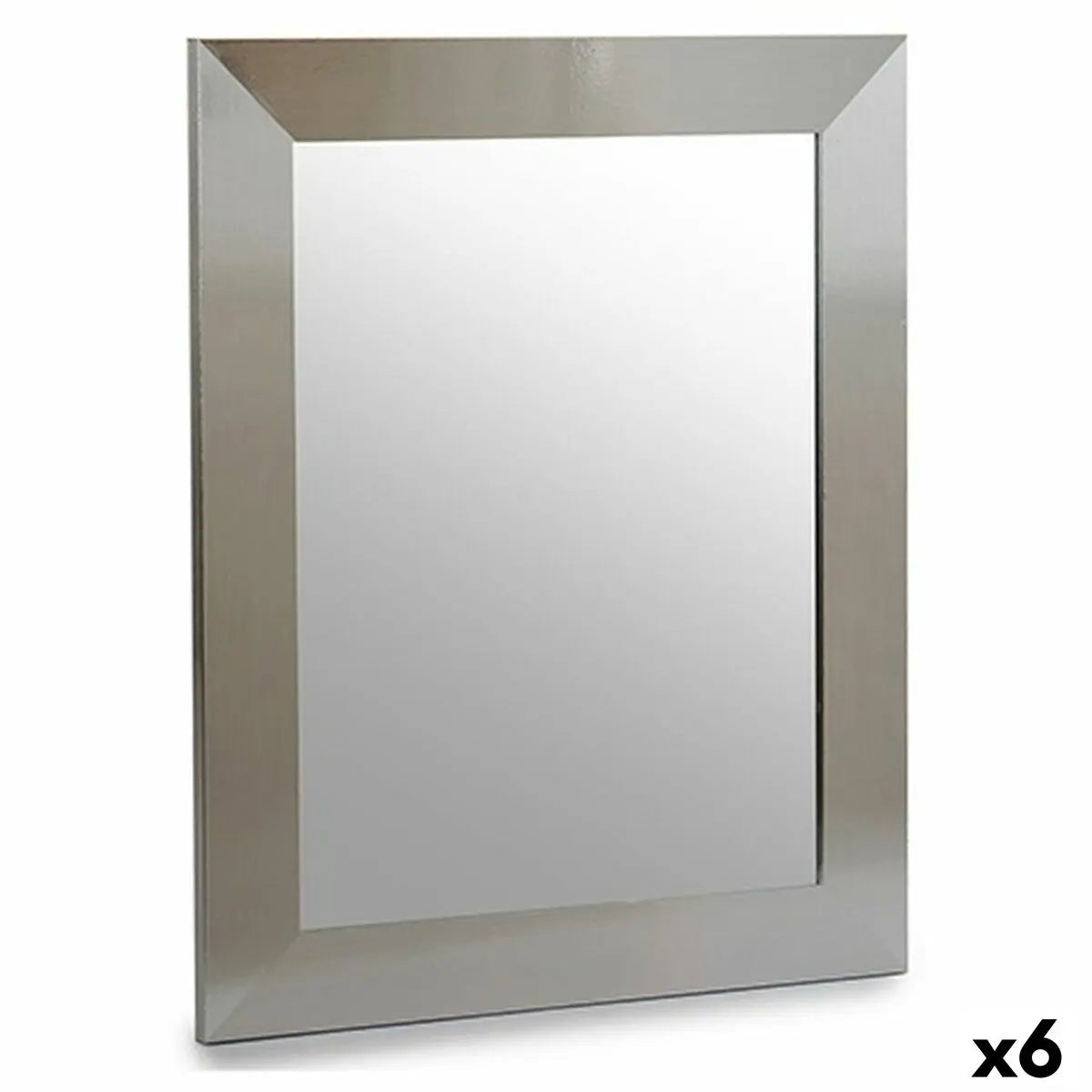 Miroir mural Argenté Bois Verre 39 x 1,5 x 49 cm (6 Unités) Mamm