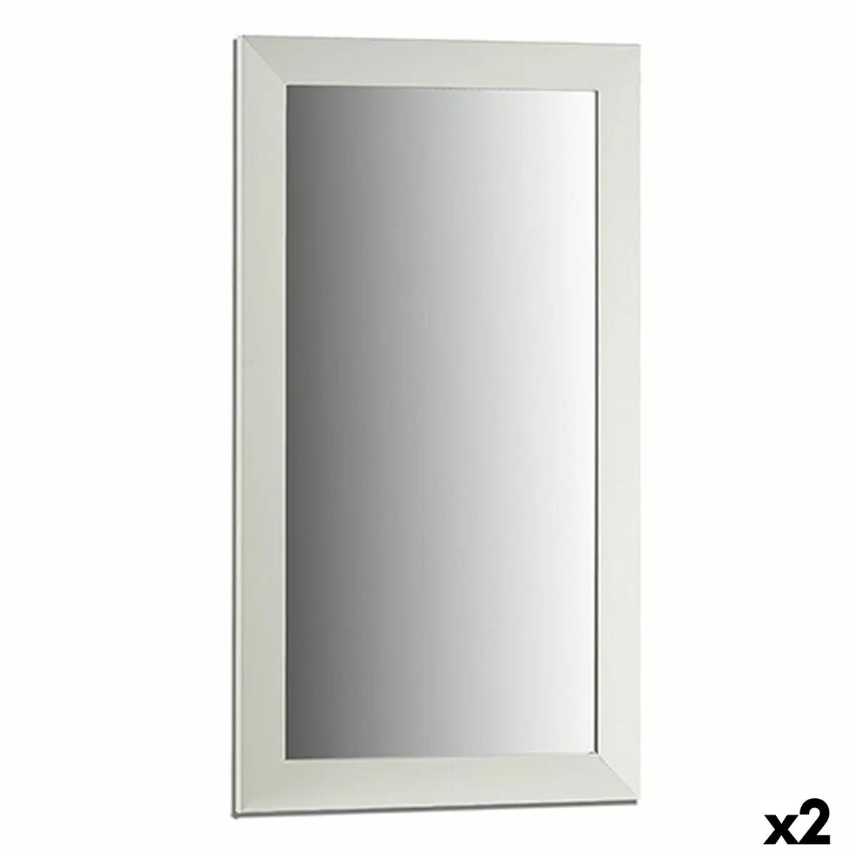 Miroir mural Blanc Bois verre 64,3 x 84,5 x 1,5 cm (2 Unités) Mamm
