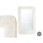 Miroir mural Blanc Marron Bois de manguier Rayures 90 x 60 x 2 cm Mamm