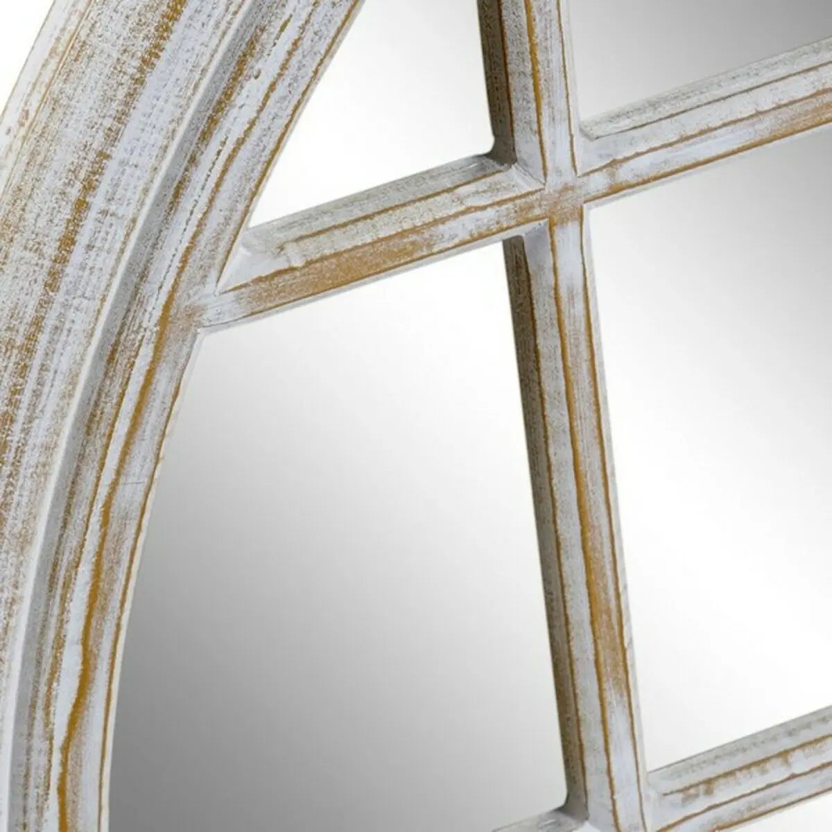 Miroir mural DKD Home Decor Verre Blanc Fer Bois MDF Décapé (90 x 2 x 90 cm) Mamm