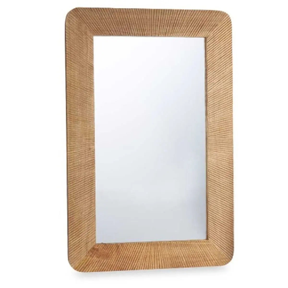 Miroir mural Marron Bois de manguier Rayures 90 x 60 x 2 cm Mamm
