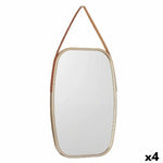 Miroir mural Marron champagne Verre Cuir Synthétique 43 x 65 x 3 cm (4 Unités) Mamm