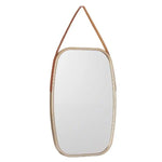 Miroir mural Marron champagne Verre Cuir Synthétique 43 x 65 x 3 cm (4 Unités) Mamm
