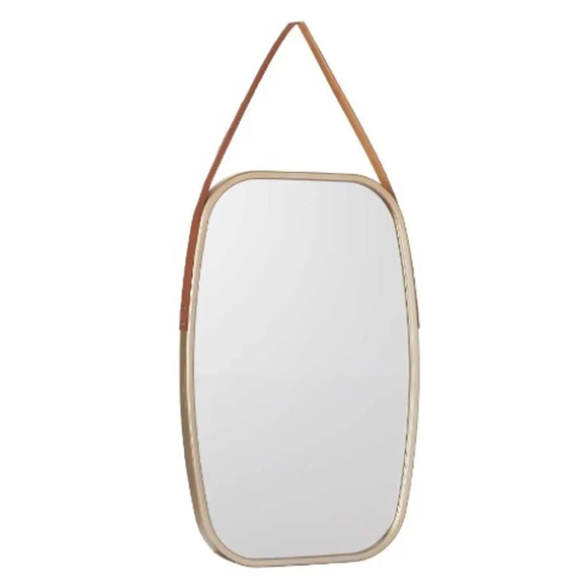 Miroir mural Marron champagne Verre Cuir Synthétique 43 x 65 x 3 cm (4 Unités) Mamm