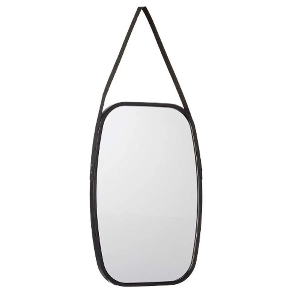 Miroir mural Noir Verre Cuir Synthétique 43 x 65 x 3 cm (4 Unités) Mamm