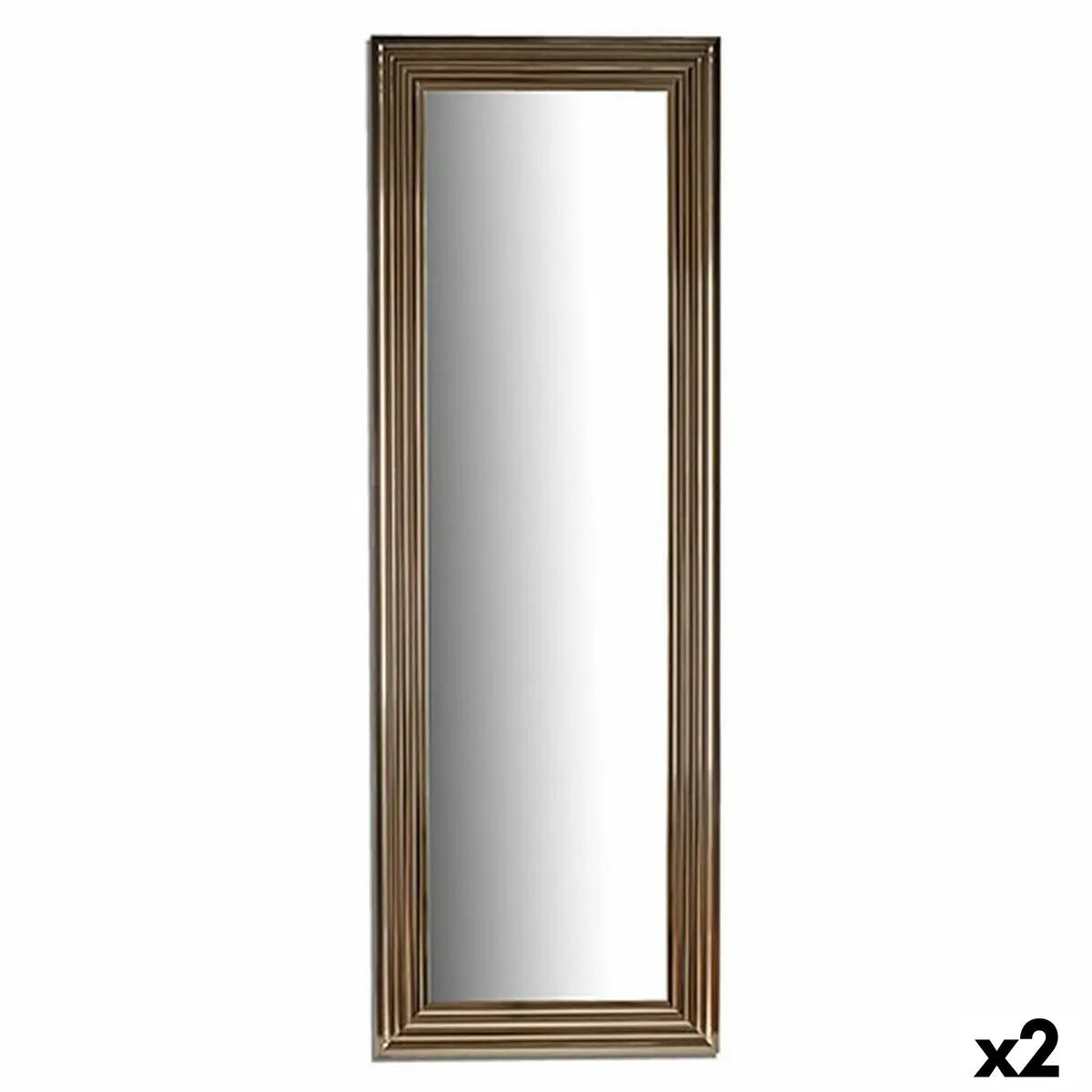 Miroir mural Rayures Doré Bois verre 53 x 154,3 x 3 cm (2 Unités) Mamm