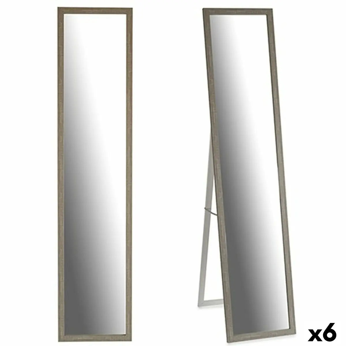 Miroir sur pied Gris Bois Verre 44 x 32,5 x 120 cm (6 Unités) Mamm