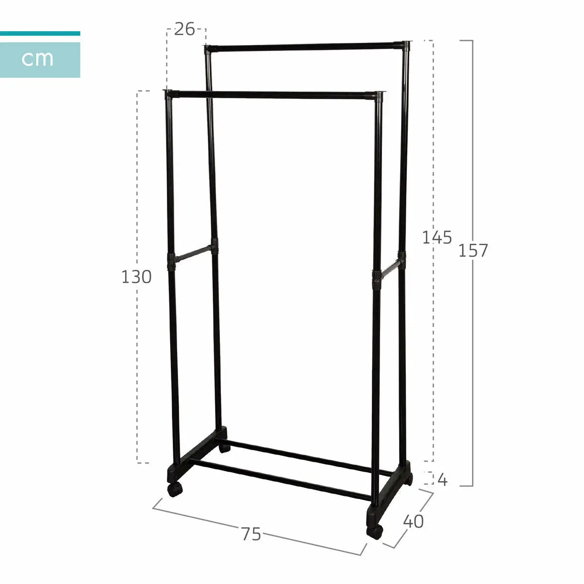 Porte-manteau Max Home Acier Plastique 75 x 157 x 40 cm (4 Unités) Bigbuy