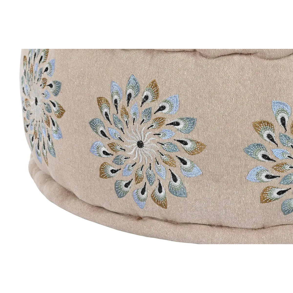 Pouf DKD Home Decor Bleu Beige Bigbuy
