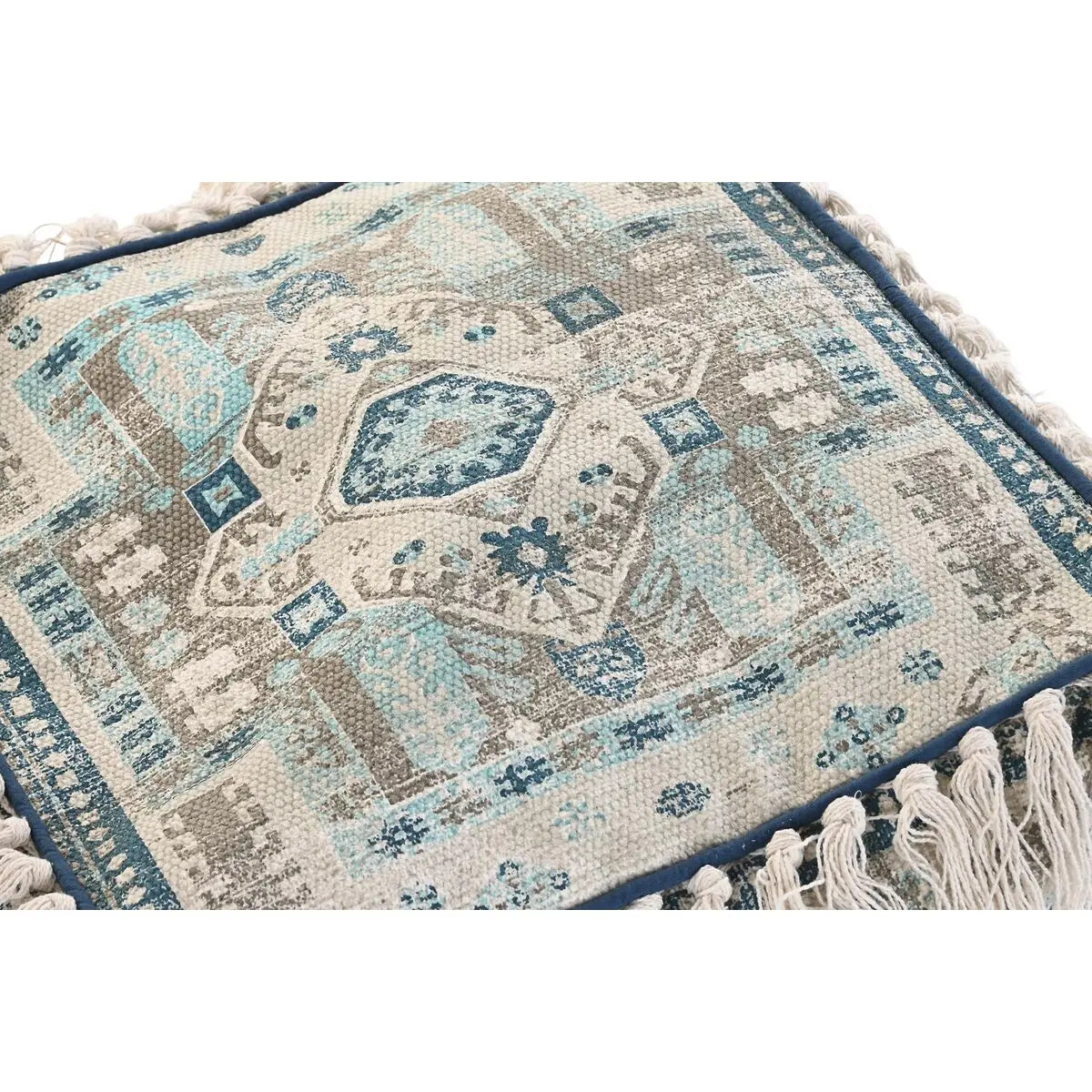 Pouf DKD Home Decor Casablanca Bleu Frange 40 x 40 x 40 cm Bigbuy