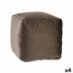 Pouf Velours Gris 30 x 30 x 30 cm (4 Unités) Mamm
