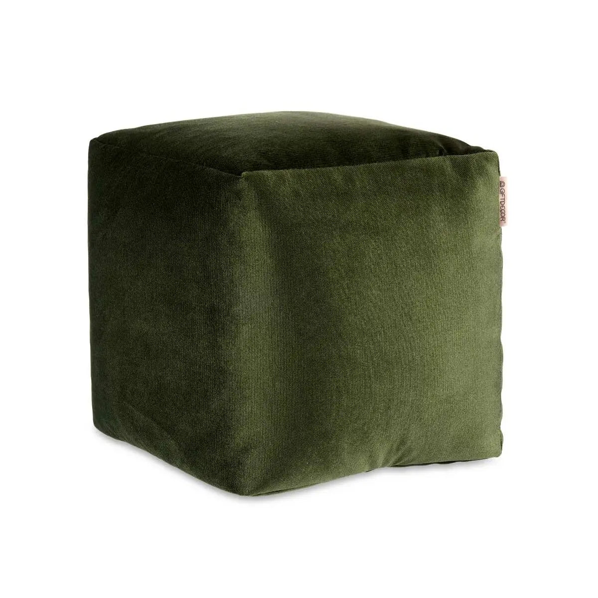 Pouf Velours Vert 30 x 30 x 30 cm (4 Unités) Bigbuy