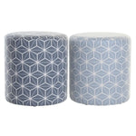 Repose-pied DKD Home Decor 31 x 31 x 33 cm Bleu Bleu ciel Pin Géométrique méditerranéen (2 Unités) Bigbuy