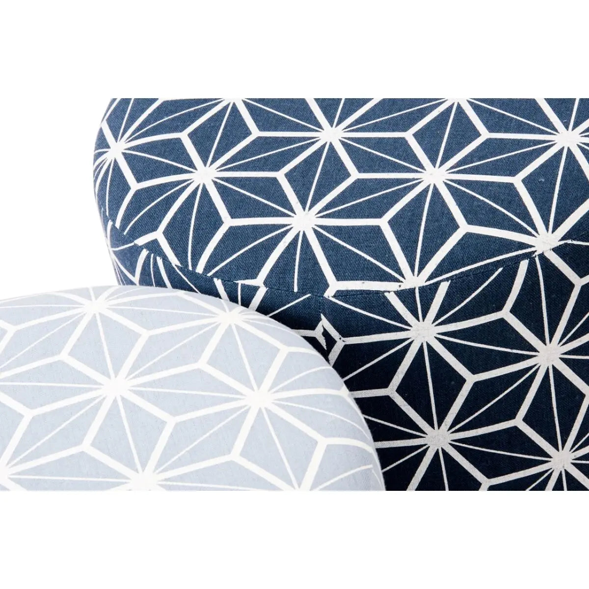 Repose-pied DKD Home Decor 31 x 31 x 33 cm Bleu Bleu ciel Pin Géométrique méditerranéen (2 Unités) Bigbuy