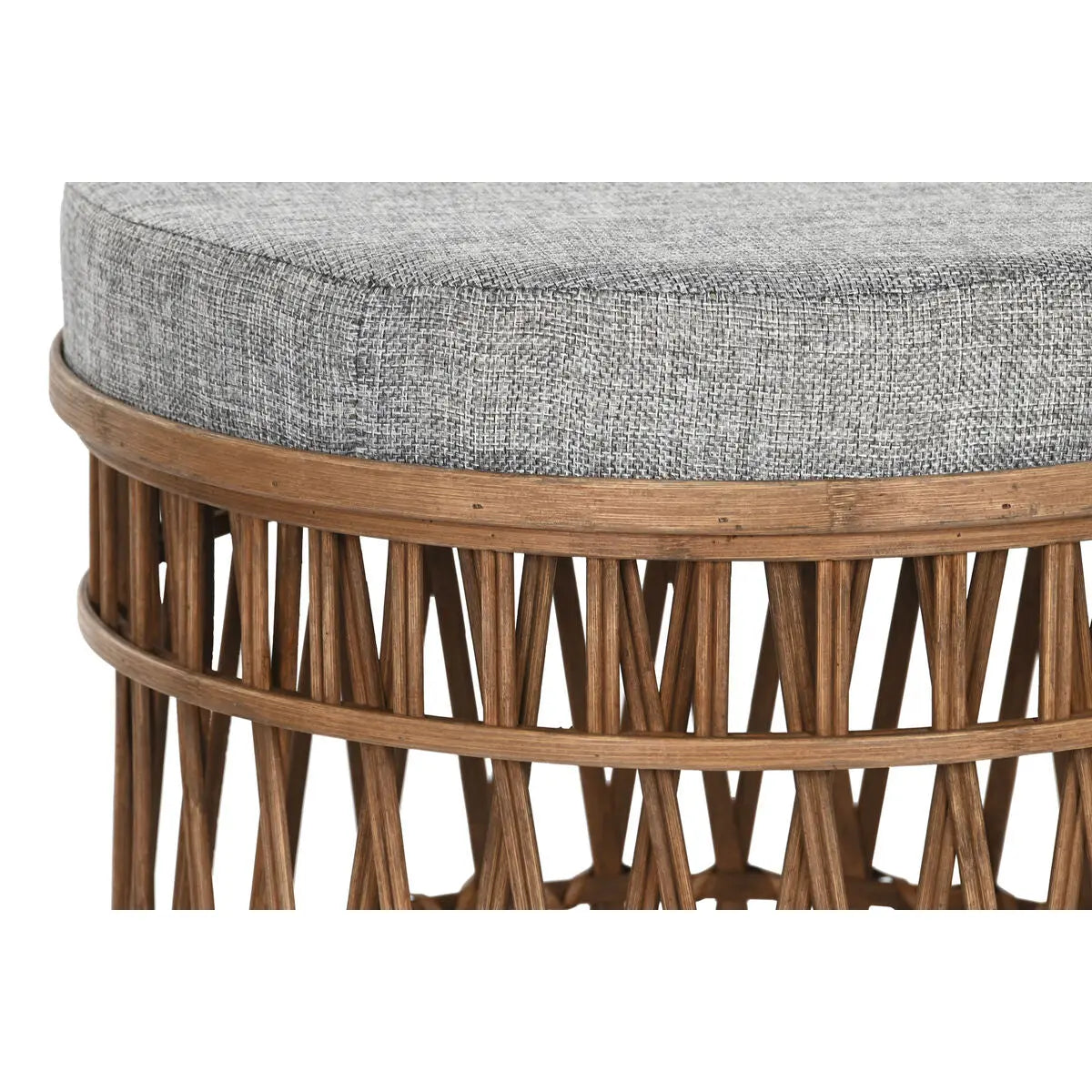 Repose-pied DKD Home Decor 40 x 40 x 48 cm Gris Marron Bambou Tropical Mamm