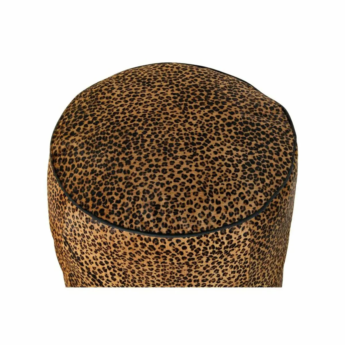 Repose-pied DKD Home Decor 46 x 46 x 50 cm Noir Marron Léopard Colonial Bigbuy