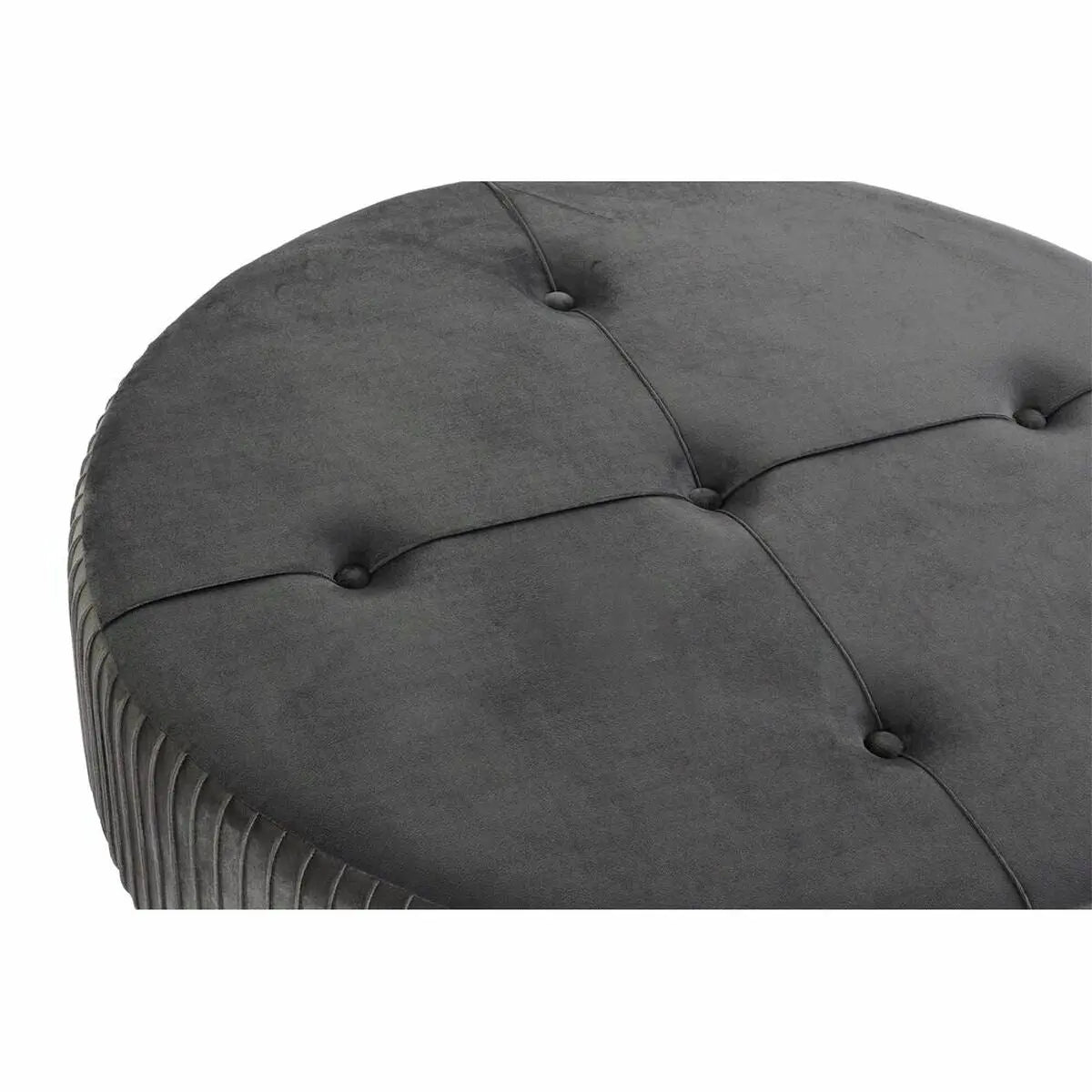 Repose-pied DKD Home Decor 80 x 80 x 38 cm Scandi Gris Bois Velours Gris foncé Velvet Bigbuy