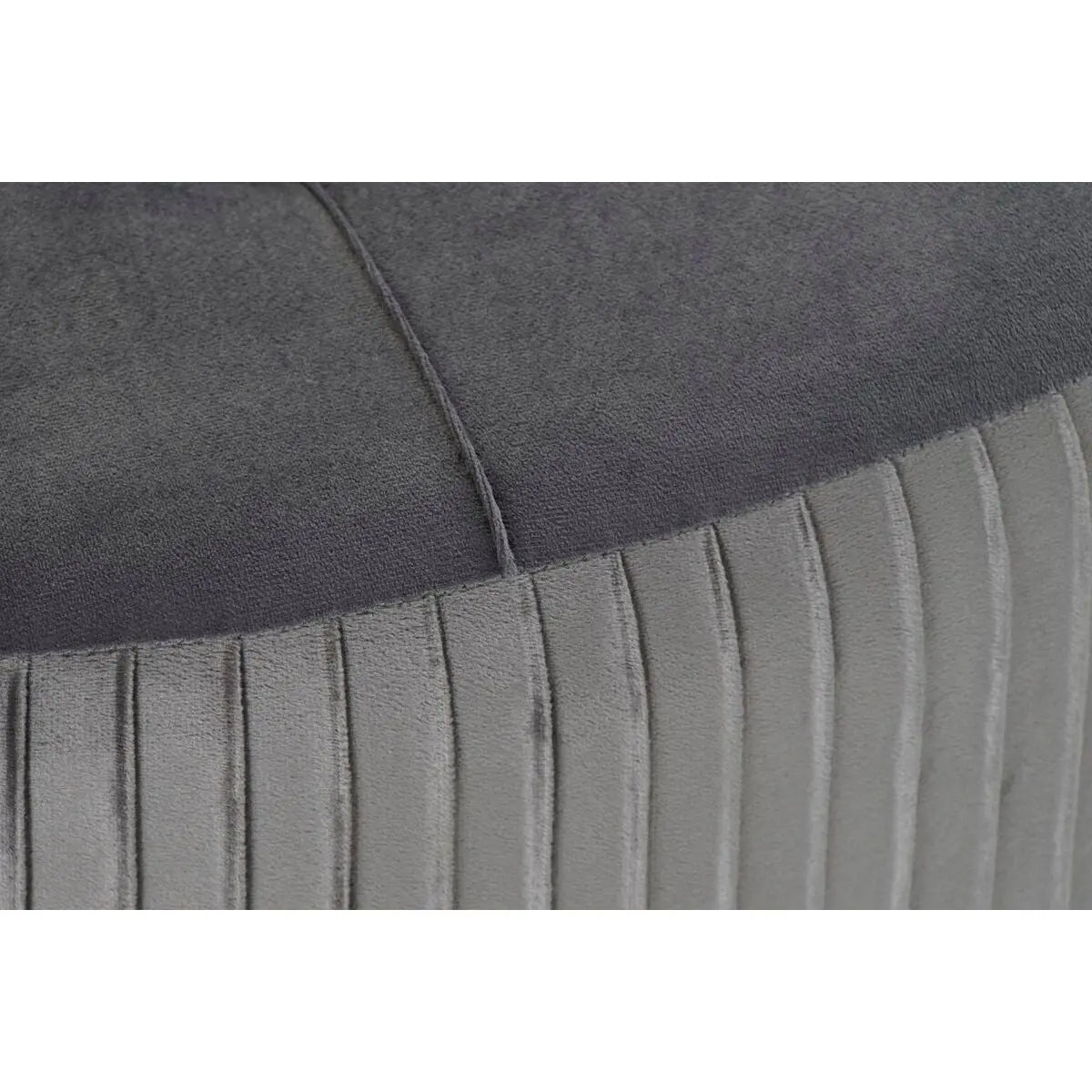 Repose-pied DKD Home Decor 80 x 80 x 38 cm Scandi Gris Bois Velours Gris foncé Velvet Bigbuy
