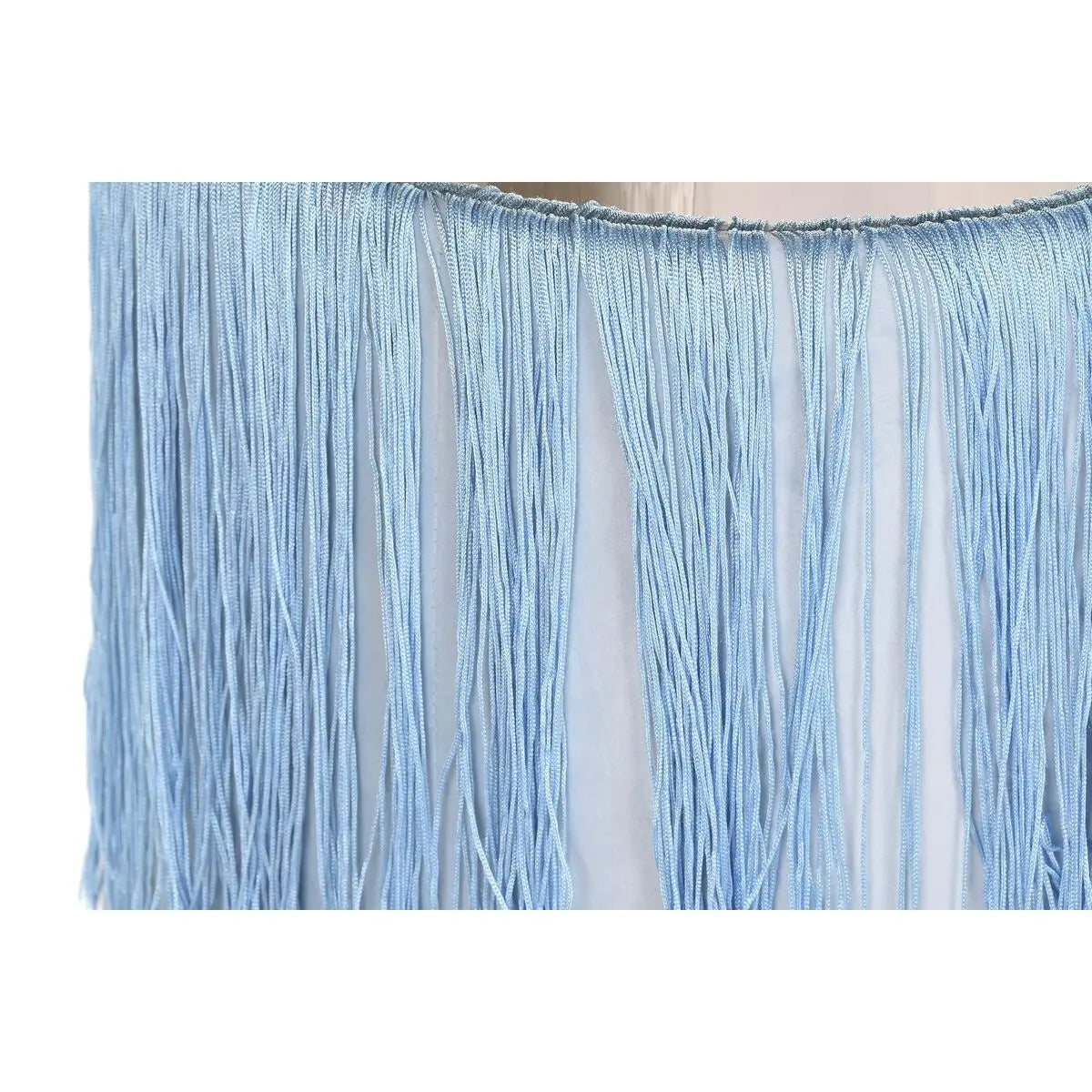 Repose-pied DKD Home Decor Argenté Métal Bleu ciel Blue marine Frange 35 x 35 x 41 cm (2 Unités) Mamm