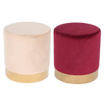 Repose-pied DKD Home Decor Beige Bordeaux Velours 40 x 40 x 42 cm (2 Unités) Mamm