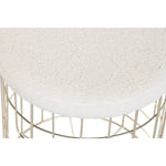 Repose-pied DKD Home Decor Beige Doré Métal Polyester Blanc Moderne (38 x 38 x 44 cm) (35 x 35 x 40 cm) Mamm