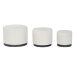 Repose-pied DKD Home Decor Blanc Noir Polyester Bois MDF Scandi 60 x 60 x 45 cm (3 Unités) Bigbuy