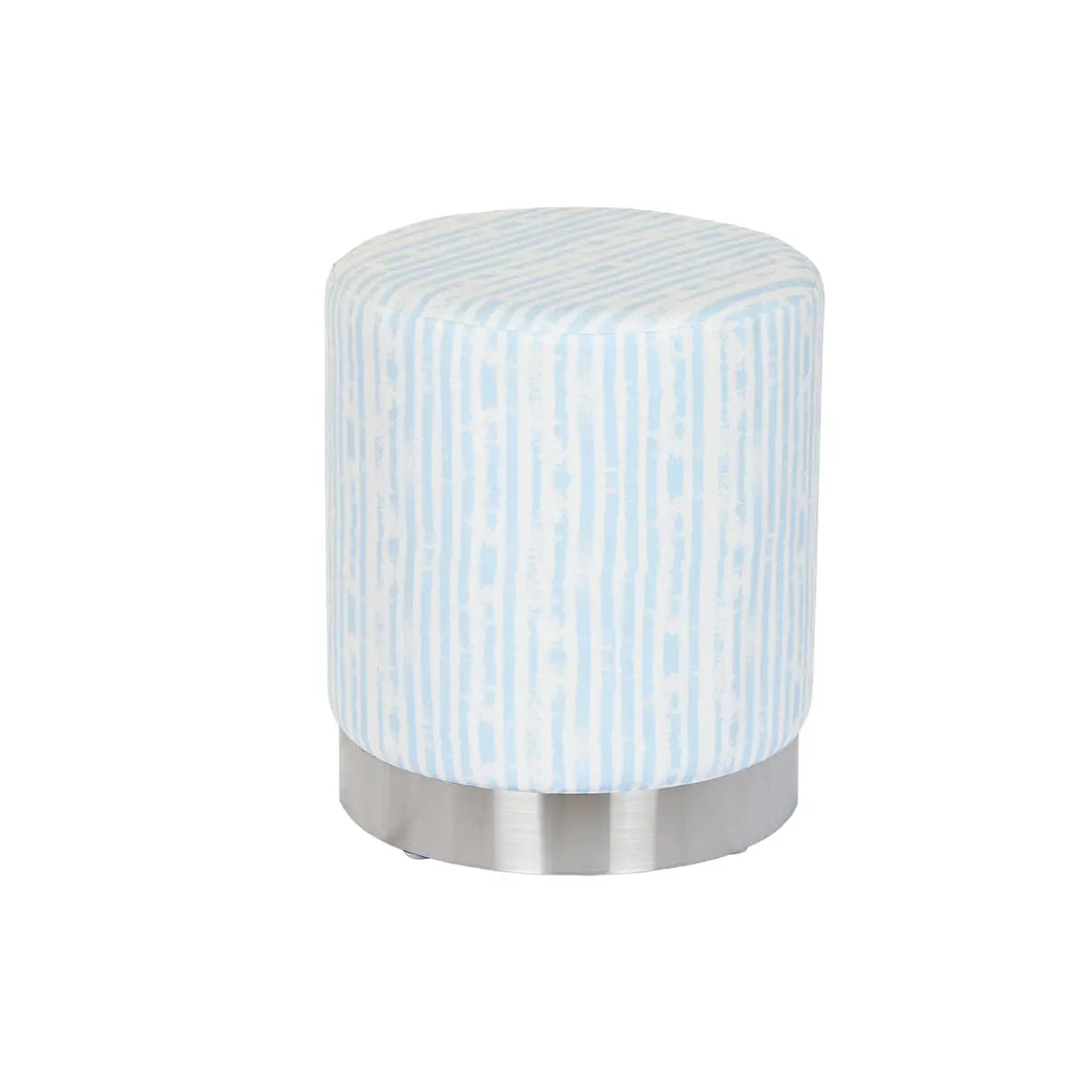 Repose-pied DKD Home Decor Bleu Blanc Métal Rayures méditerranéen 34 x 34 x 40 cm Bigbuy