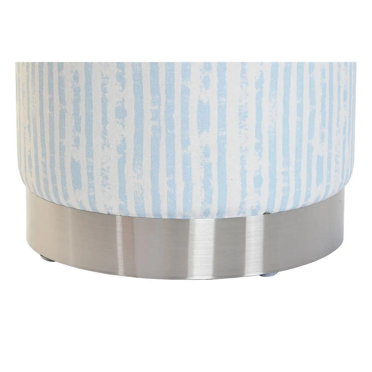 Repose-pied DKD Home Decor Bleu Blanc Métal Rayures méditerranéen 34 x 34 x 40 cm Bigbuy