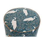Repose-pied DKD Home Decor Bleu Blanc Vert Bois Velours Oiseau Oriental 35 x 35 x 35 cm (2 Unités) Mamm