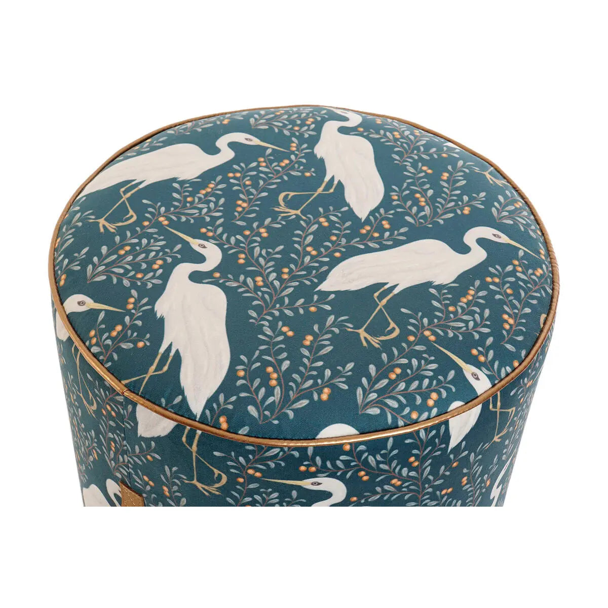 Repose-pied DKD Home Decor Bleu Blanc Vert Bois Velours Oiseau Oriental 35 x 35 x 35 cm (2 Unités) Mamm
