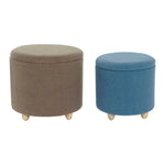 Repose-pied DKD Home Decor Bois Polyester 50 x 50 x 45 cm Mamm