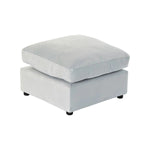 Repose-pied DKD Home Decor Bois Polyester Celeste Moderne (55 x 55 x 35 cm) Mamm