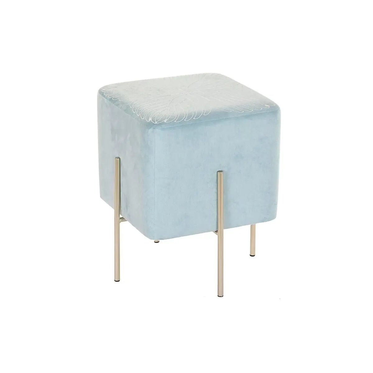 Repose-pied DKD Home Decor Doré Métal Bleu ciel (34 x 34 x 40 cm) Bigbuy