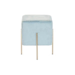 Repose-pied DKD Home Decor Doré Métal Bleu ciel (34 x 34 x 40 cm) Bigbuy