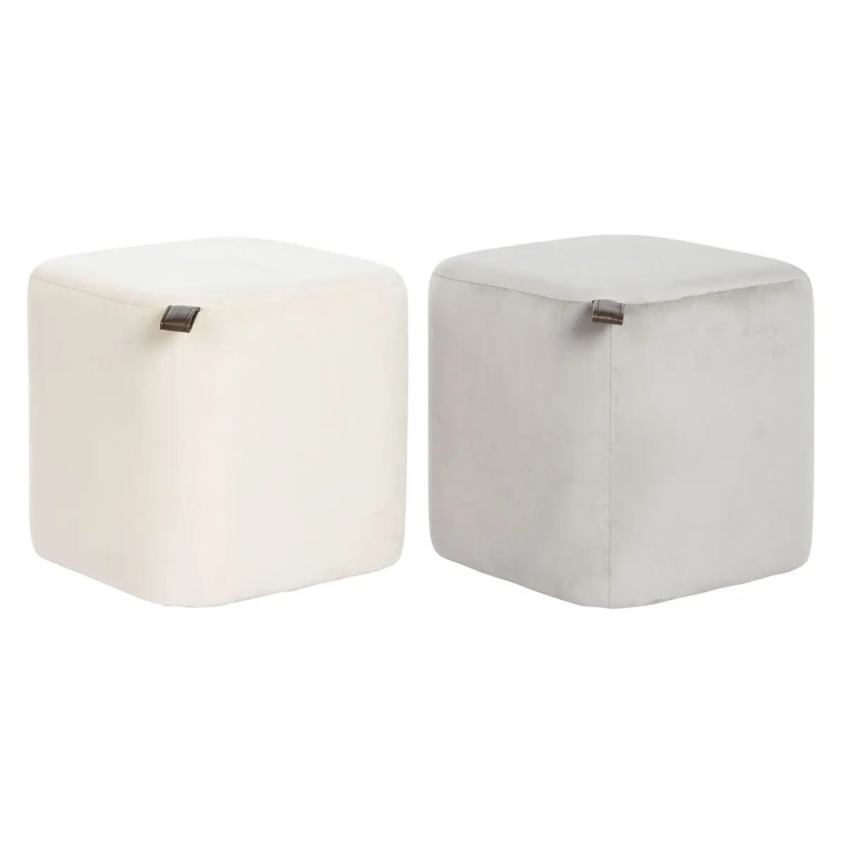 Repose-pied DKD Home Decor Jaune Bleu Beige Gris Scandi 35 x 35 x 35 cm (2 Unités) Mamm