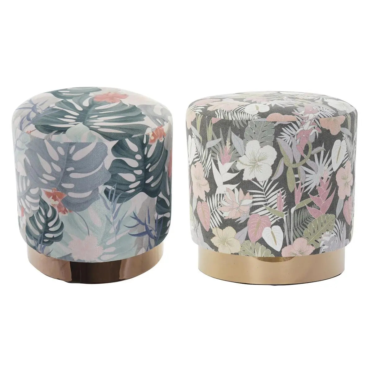 Repose-pied DKD Home Decor Multicouleur Bois Métal Tropical 35 x 35 x 35 cm (2 Unités) Mamm