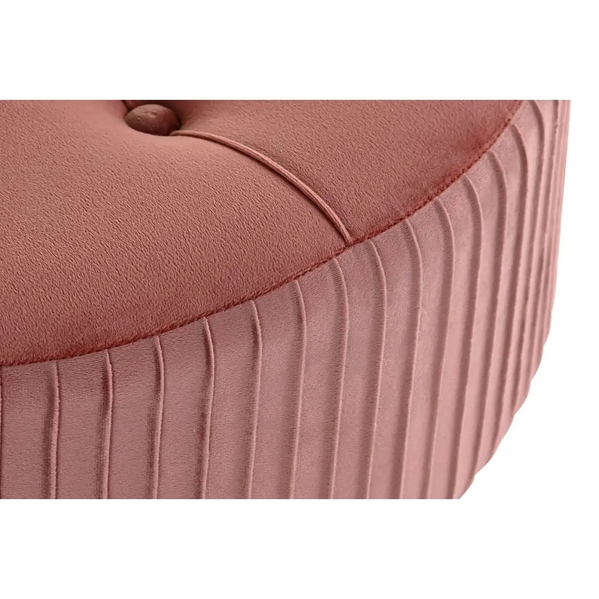 Repose-pied DKD Home Decor Naturel Bois Velours Rose clair (61 x 61 x 38 cm) Bigbuy