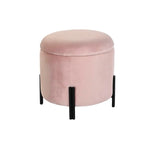 Repose-pied DKD Home Decor Noir Rose Métal Velours 42 x 42 x 42 cm Mamm