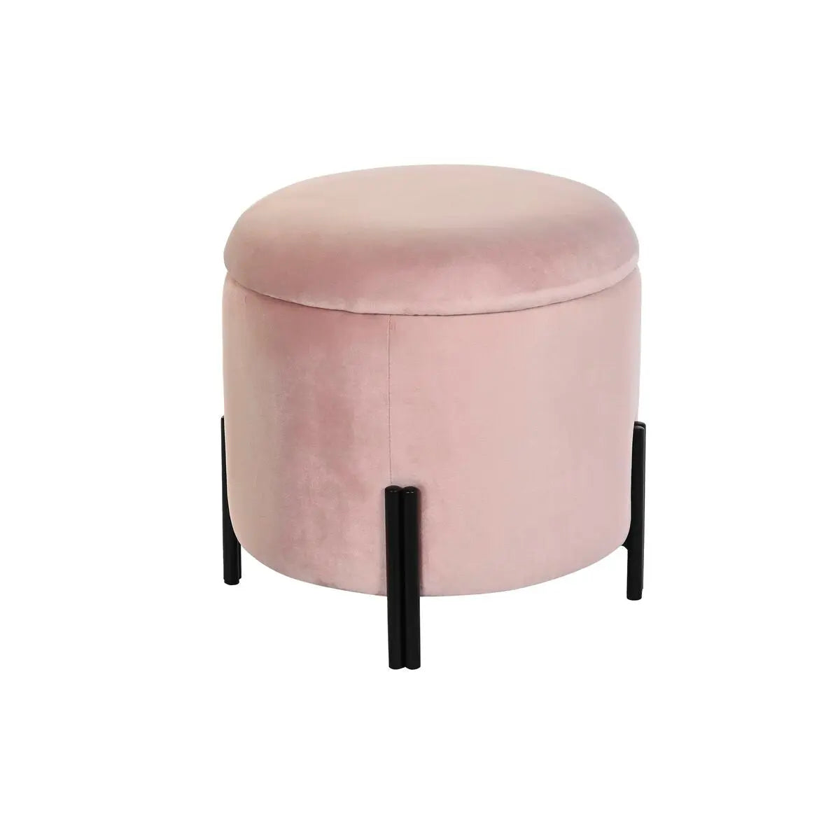 Repose-pied DKD Home Decor Noir Rose Métal Velours 42 x 42 x 42 cm Mamm