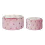 Repose-pied DKD Home Decor Rose Velvet Bois MDF Glam (2 pcs) Bigbuy