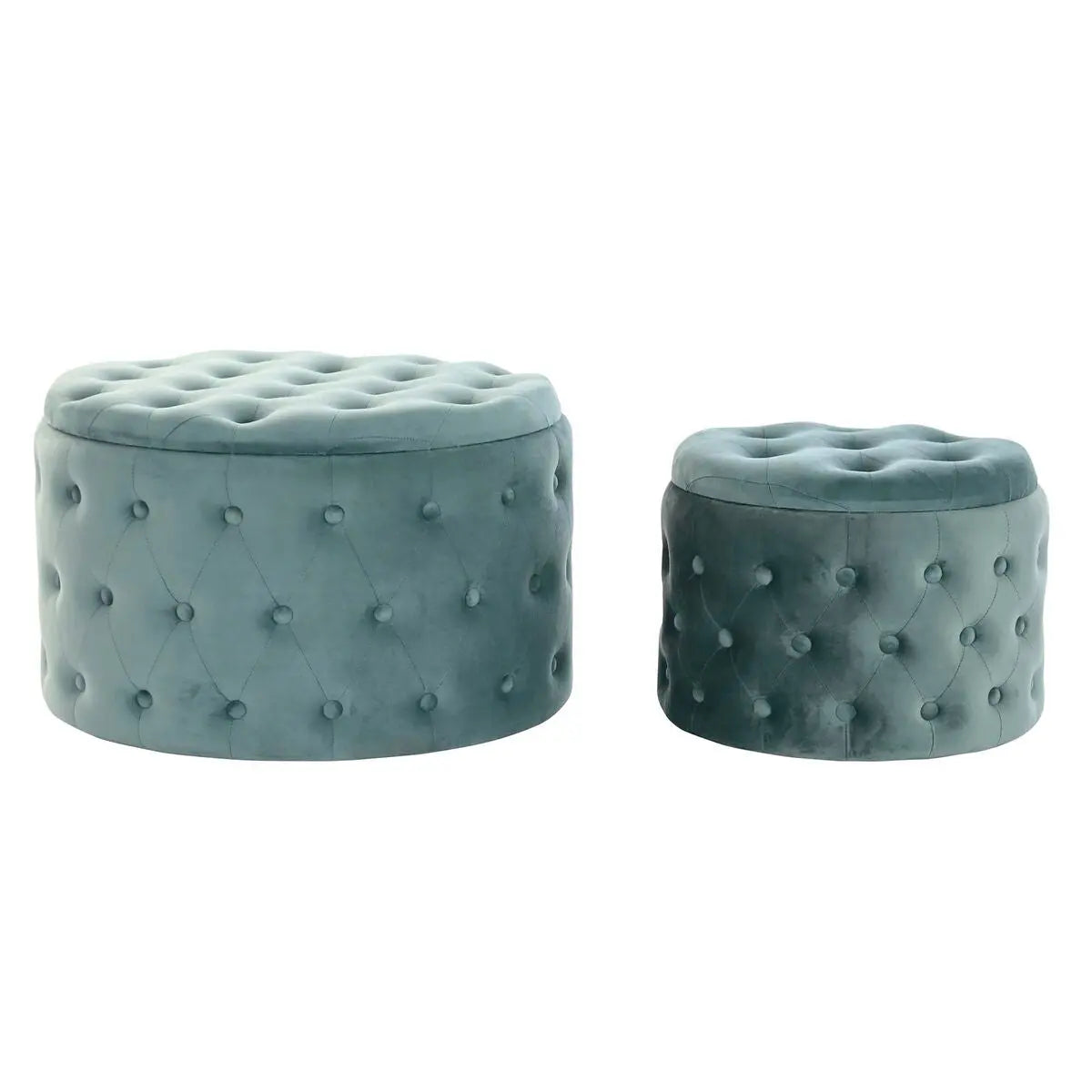Repose-pied DKD Home Decor Vert Bois MDF Velours 70 x 70 x 42 cm Mamm