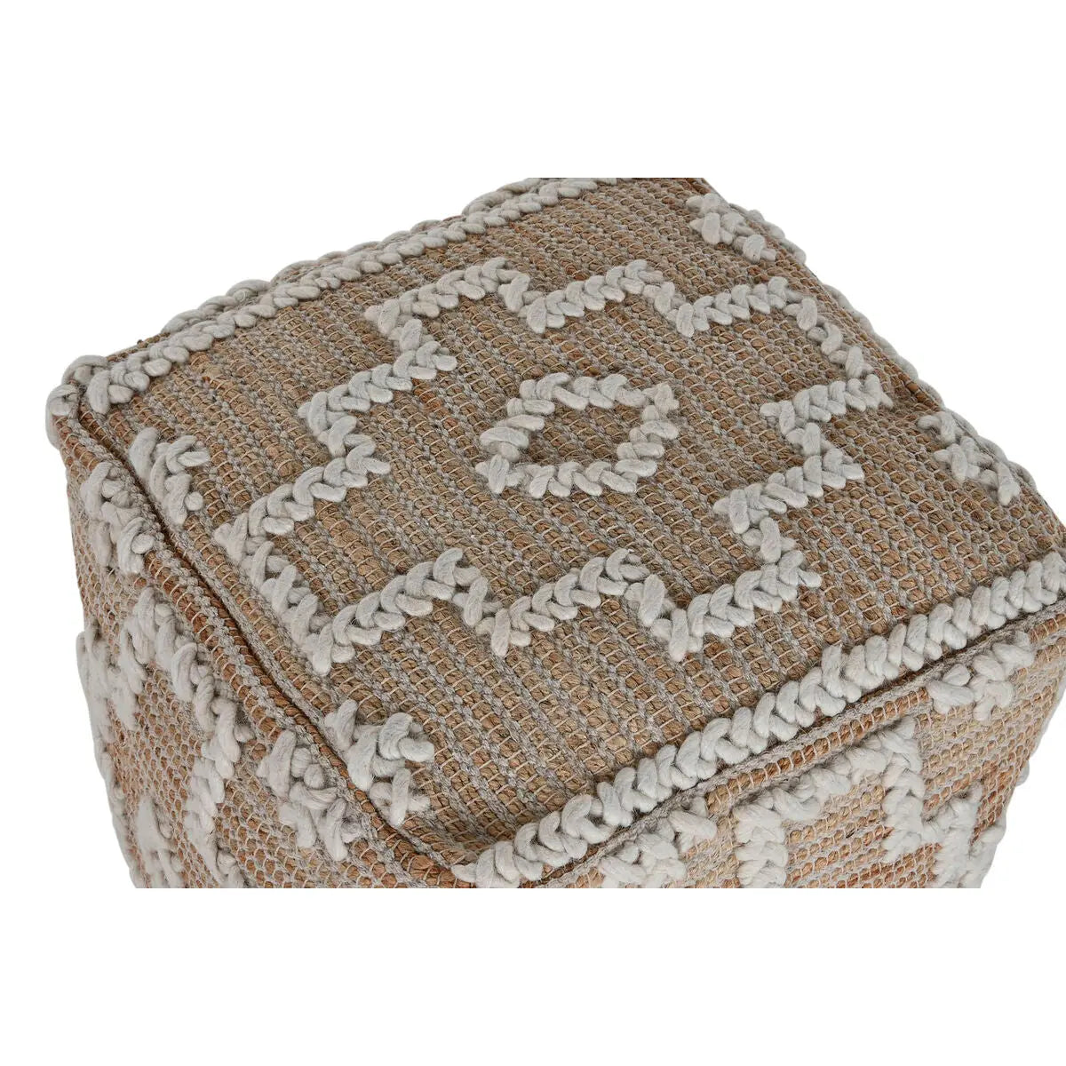 Repose-pied Home ESPRIT Blanc Naturel 45 x 45 x 45 cm Bigbuy