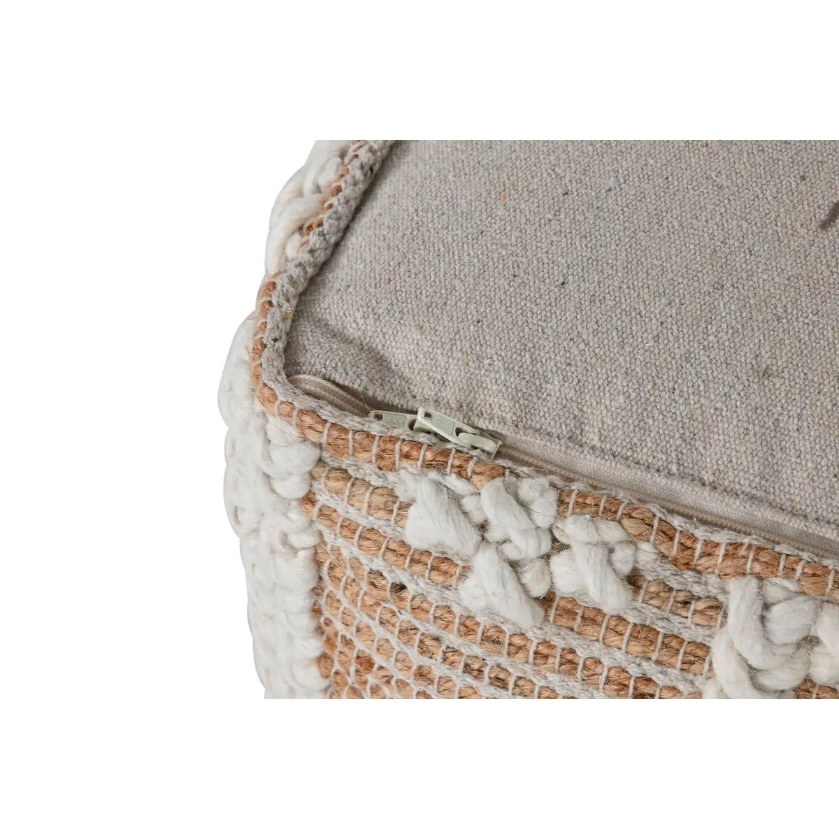 Repose-pied Home ESPRIT Blanc Naturel 45 x 45 x 45 cm Bigbuy