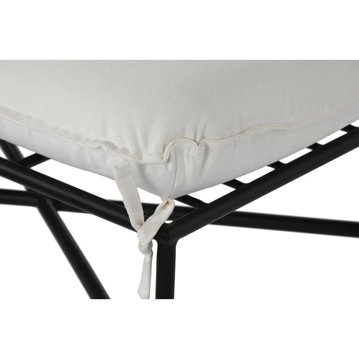 Repose-pied Home ESPRIT Blanc Noir Métal Urbaine 75 x 50 x 45 cm Bigbuy