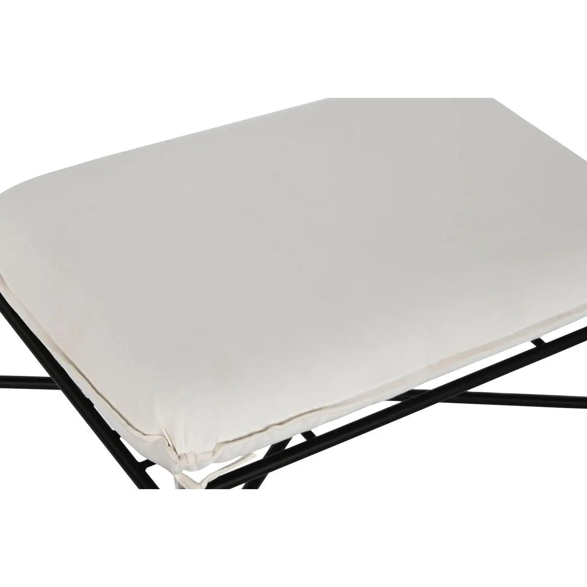 Repose-pied Home ESPRIT Blanc Noir Métal Urbaine 75 x 50 x 45 cm Bigbuy