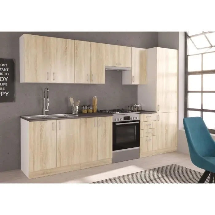 SARA Meuble bas - 4 Tiroirs - Décor chene sonoma - L40xP48xH82 cm - Plan de travail non inclus Mamm